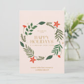 Prettige feestdagen Elegant Floral Corporate Feestdagenkaart (Staand voorkant)