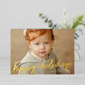 Prettige feestdagen Elegant Folie Vakantiefotokaar (Staand Voorkant)