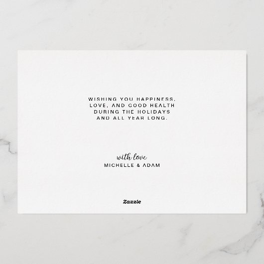 Prettige feestdagen Elegant Fotoscript Echt Goud (Achterkant)