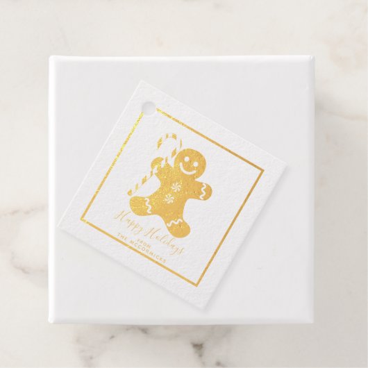 Prettige feestdagen Elegant Gingerbread Man Bedankjes Labels (Met doos)