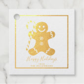 Prettige feestdagen Elegant Gingerbread Man Bedankjes Labels (Voorkant)