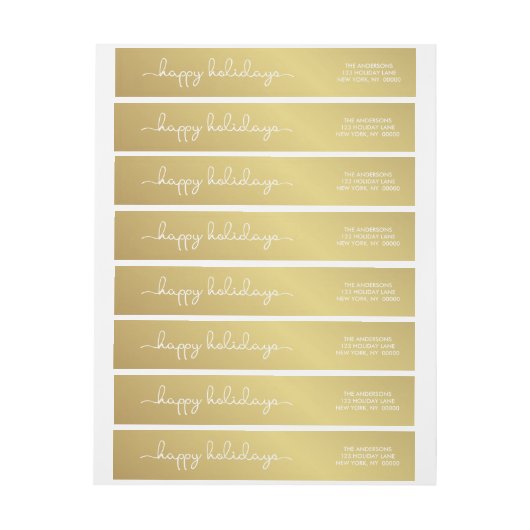 prettige feestdagen Elegant Gold Hand Lettered Wra (Vel)