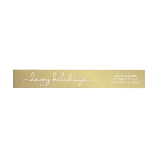 prettige feestdagen Elegant Gold Hand Lettered Wra (Individueel)