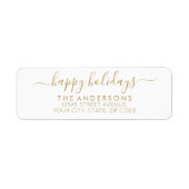 prettige feestdagen Elegant Gold Script met pretti Etiket (Voorkant)