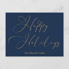 Prettige feestdagen Elegant gouden kalligrafie har