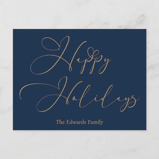 Prettige feestdagen Elegant gouden kalligrafie har (Voorkant)