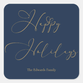 Prettige feestdagen Elegant gouden kalligrafie har Vierkante Sticker
