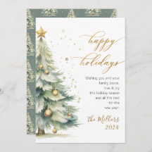 Prettige feestdagen Elegant gouden script kerstboo