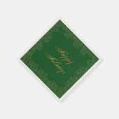 prettige feestdagen Elegant Green Gold Paper Napki Servet (Hoek)