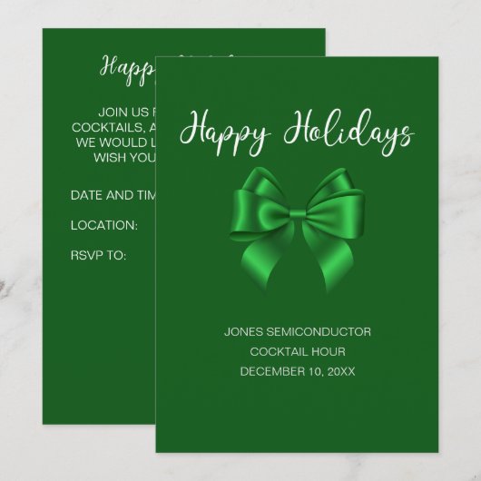 Prettige feestdagen | Elegant Green Kaart (Voorkant / Achterkant)