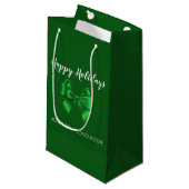 Prettige feestdagen | Elegant Green Klein Cadeauzakje (Voorkant Gekanteld)