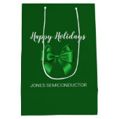 Prettige feestdagen | Elegant Green Medium Cadeauzakje (Achterkant)