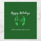 Prettige feestdagen | Elegant Green Wijn Etiket (Enkel label)