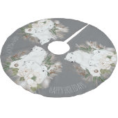 prettige feestdagen Elegant grijs en wit Beer Kerstboom Rok (Gekanteld)