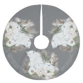 prettige feestdagen Elegant grijs en wit Beer Kerstboom Rok (Voorkant)