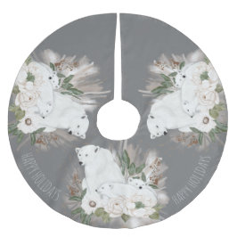 prettige feestdagen Elegant grijs en wit Beer Kerstboom Rok