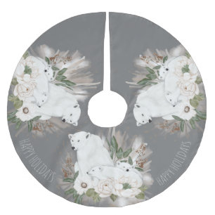 prettige feestdagen Elegant grijs en wit Beer Kerstboom Rok