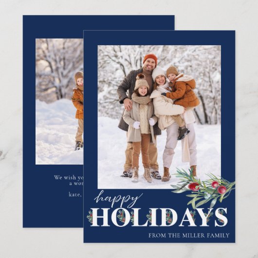 Prettige feestdagen Elegant groen Feestdagenkaart (Voorkant / Achterkant)