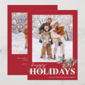 Prettige feestdagen Elegant groen Feestdagenkaart (Voorkant / Achterkant)