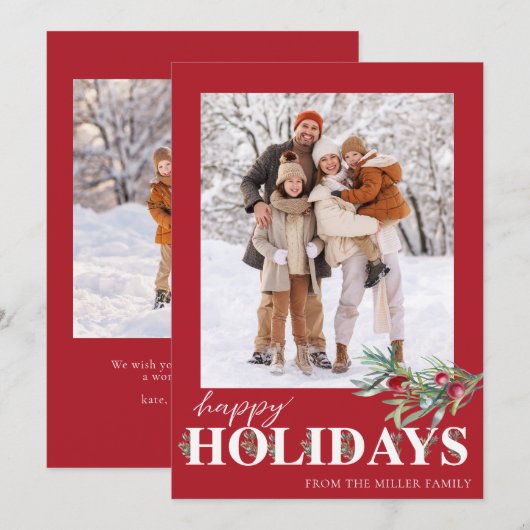 Prettige feestdagen Elegant groen Feestdagenkaart (Voorkant / Achterkant)