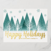 Prettige feestdagen Elegant? Groene bomen Custom G (Voorkant)