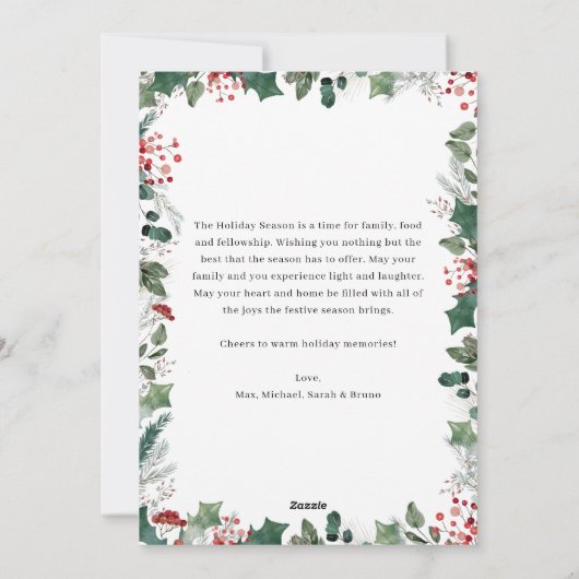 Prettige feestdagen Elegant Kaart met aangepast be (Achterkant)