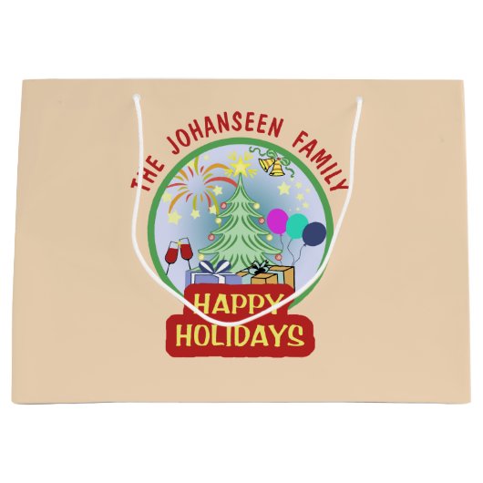 Prettige feestdagen Elegant Kerstmis Kinderen Fees Groot Cadeauzakje (Voorkant)