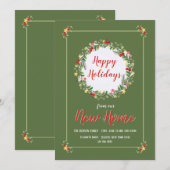 Prettige feestdagen Elegant krans uit New Home Kaa Feestdagenkaart (Voorkant / Achterkant)