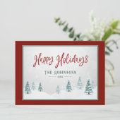 Prettige feestdagen Elegant Land Winter Kunst Scèn Feestdagenkaart (Staand voorkant)