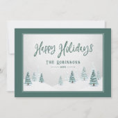 Prettige feestdagen Elegant Land Winter Kunst Scèn Feestdagenkaart (Voorkant)