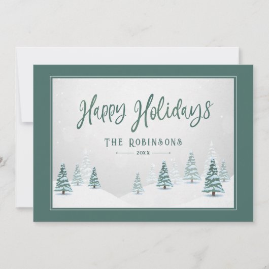 Prettige feestdagen Elegant Land Winter Kunst Scèn Feestdagenkaart (Voorkant)