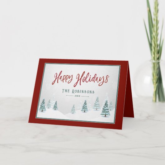 Prettige feestdagen Elegant Land Winter Spruce Bom (Voorkant)