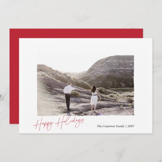 prettige feestdagen Elegant Manuscript met het Lij Feestdagenkaart (Voorkant / Achterkant)