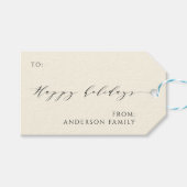 Prettige feestdagen Elegant minimalistisch script Cadeaulabel (Voorkant (Horizontaal))