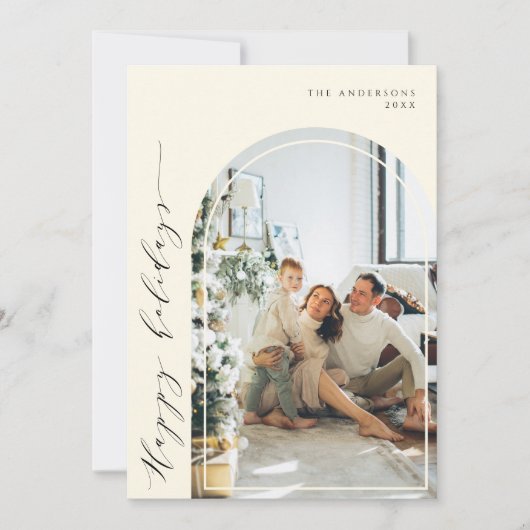 Prettige feestdagen Elegant minimalistisch script Feestdagenkaart (Voorkant)