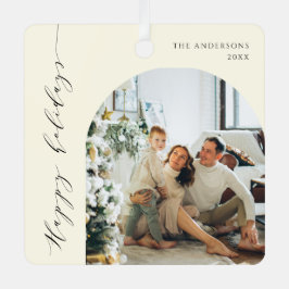 Prettige feestdagen Elegant minimalistisch script Metalen Ornament