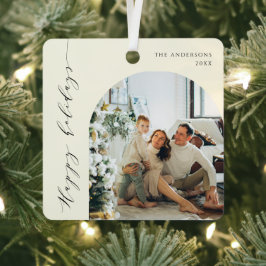 Prettige feestdagen Elegant minimalistisch script Metalen Ornament