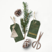 prettige feestdagen Elegant Modern Dusty Green Vel Cadeaulabel