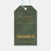 prettige feestdagen Elegant Modern Dusty Green Vel Cadeaulabel (Voorkant)