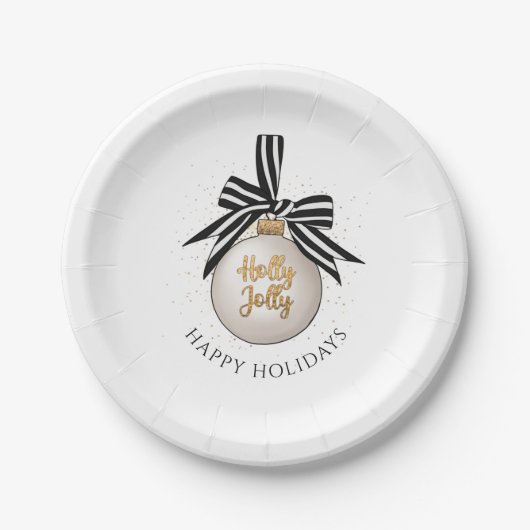 Prettige feestdagen Elegant Papieren Bordje (Voorkant)