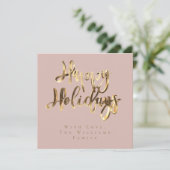 prettige feestdagen Elegant Pink Gold Kerstmis Feestdagenkaart (Staand voorkant)