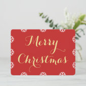 Prettige feestdagen Elegant rood goud Vrolijk Kers Feestdagenkaart (Staand voorkant)