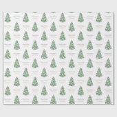 Prettige feestdagen Elegant roze en groen Cadeaupapier (Vlak)