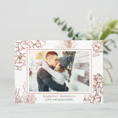 Prettige feestdagen Elegant rustieke patroonfoto Feestdagenkaart (Staand voorkant)