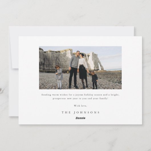 Prettige feestdagen €? | Elegant Script 3 Foto Ker Feestdagenkaart (Achterkant)