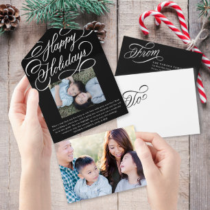 Prettige feestdagen Elegant script All In One Uitnodiging