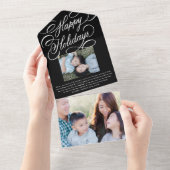 Prettige feestdagen Elegant script All In One Uitnodiging (Afscheurbaar)