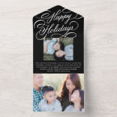 Prettige feestdagen Elegant script All In One Uitnodiging (Binnen)