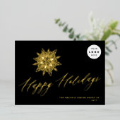 Prettige feestdagen Elegant script corporate LOGO  (Staand Voorkant)
