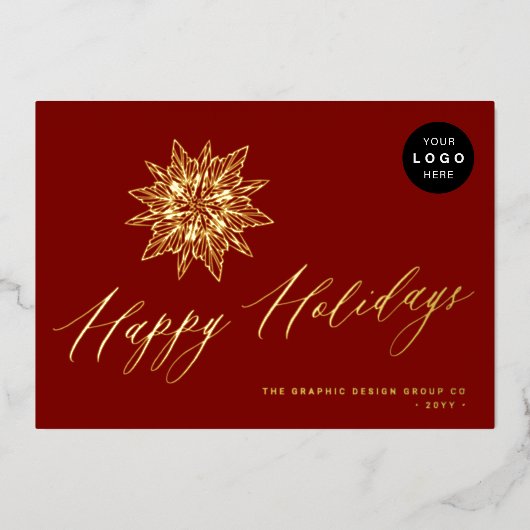 Prettige feestdagen Elegant script corporate LOGO (Voorkant)